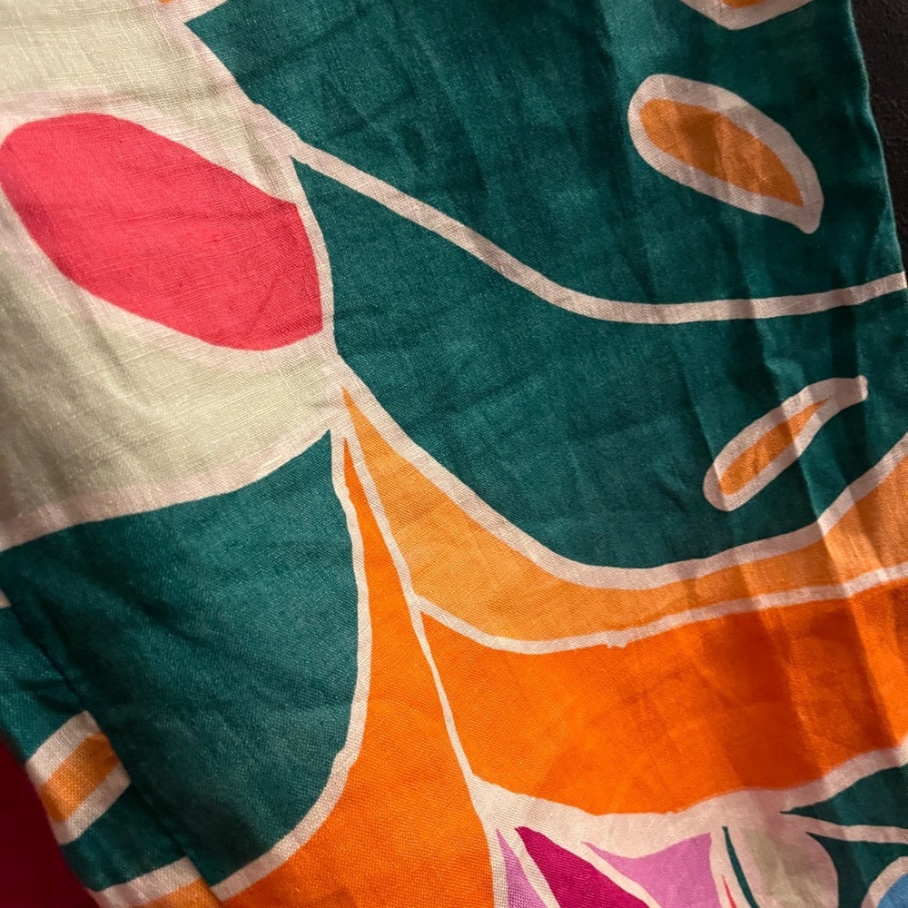 Christian Soriano AbstrctPrint Wide-Leg Pants 100% Linen Elastic waist Sz S NWOT - Picture 7 of 15